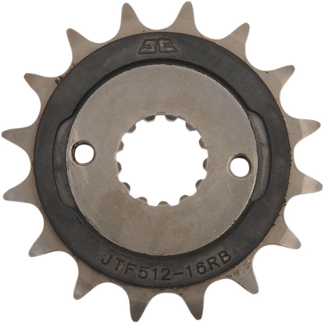 JTF512.16RB FRONT RUBBER CUSHIONED SPROCKET 16 TEETH 520 PITCH NATURAL SCM420 CHROMOLY STEEL ALLOY