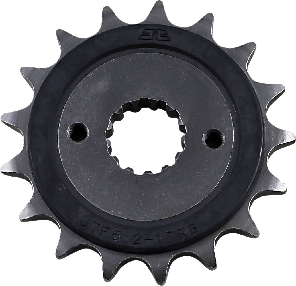 JTF512.17RB FRONT RUBBER CUSHIONED SPROCKET 17 TEETH 520 PITCH NATURAL SCM420 CHROMOLY STEEL ALLOY