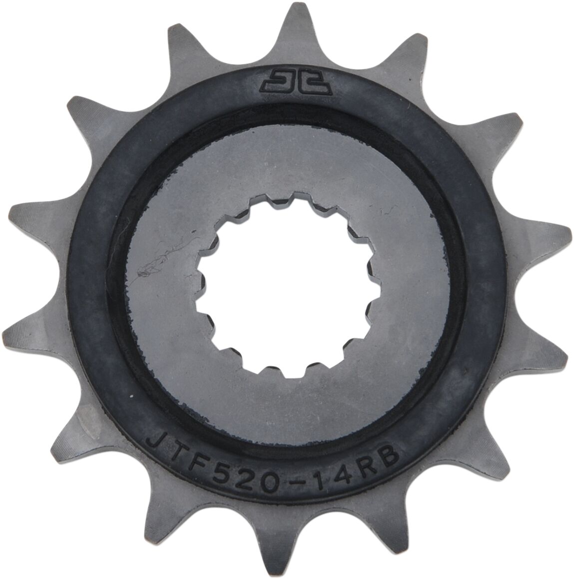 JTF520.14RB FRONT RUBBER CUSHIONED SPROCKET 14 TEETH 525 PITCH NATURAL SCM420/20CRMO CHROMOLY STEEL