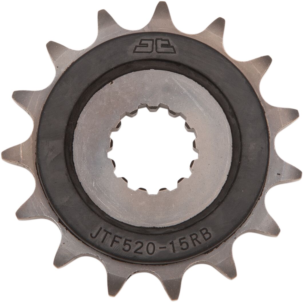 JTF520.15RB FRONT RUBBER CUSHIONED SPROCKET 15 TEETH 525 PITCH NATURAL SCM420/20CRMO CHROMOLY STEEL