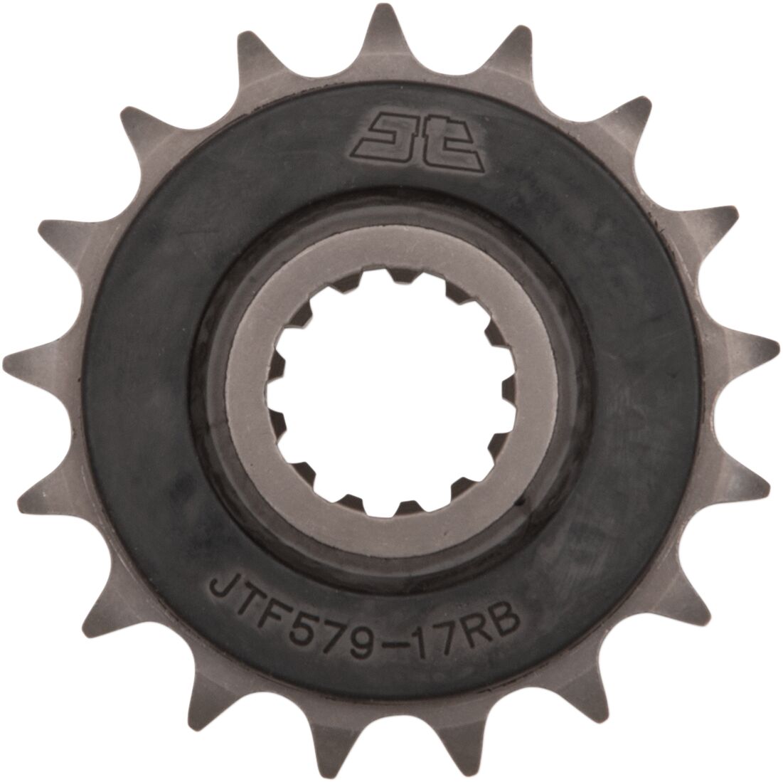 JTF579.17RB FRONT RUBBER CUSHIONED SPROCKET 17 TEETH 50 PITCH NATURAL SCM420 CHROMOLY STEEL ALLOY