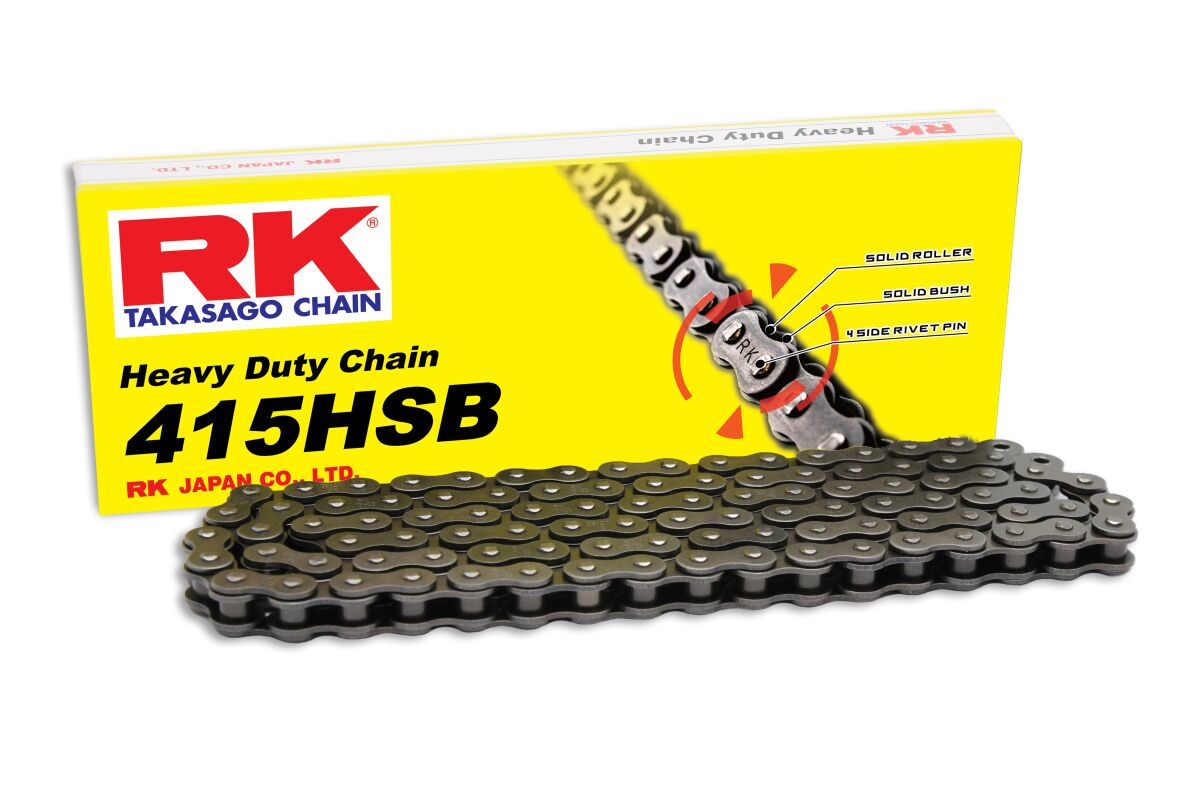 HEAVY DUTY 126 CLIP LINK 415 NON-SEAL DRIVE CHAIN / NATURAL / CARBON ALLOY STEEL