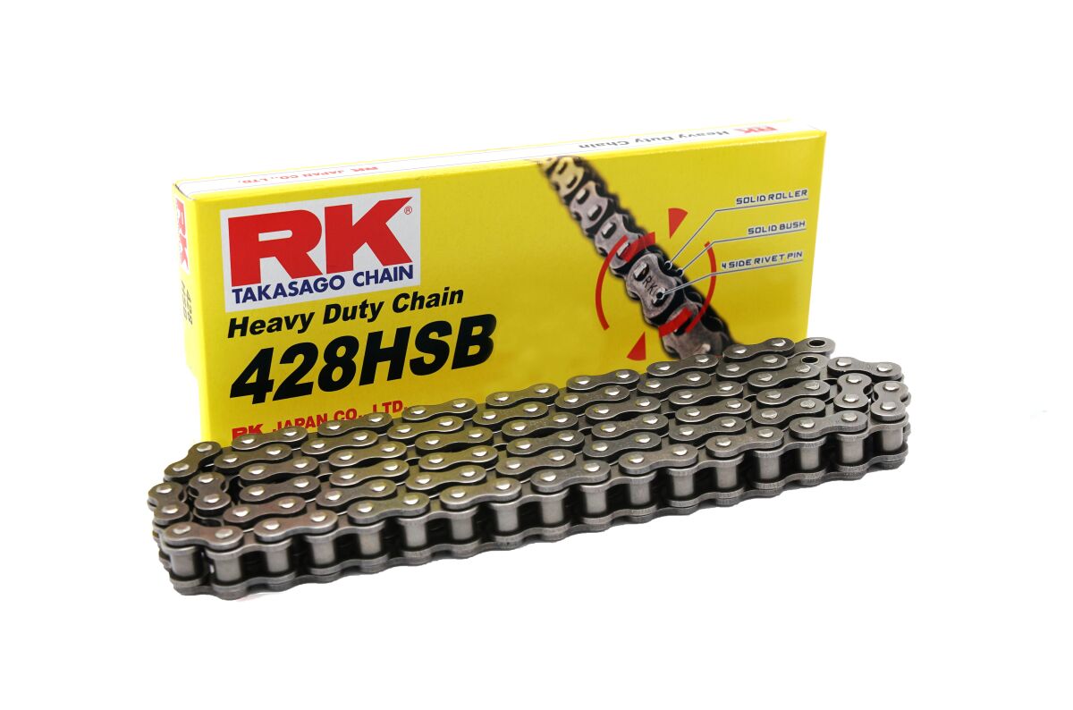HEAVY DUTY 142 CLIP LINK 428 NON-SEAL DRIVE CHAIN / NATURAL / CARBON ALLOY STEEL