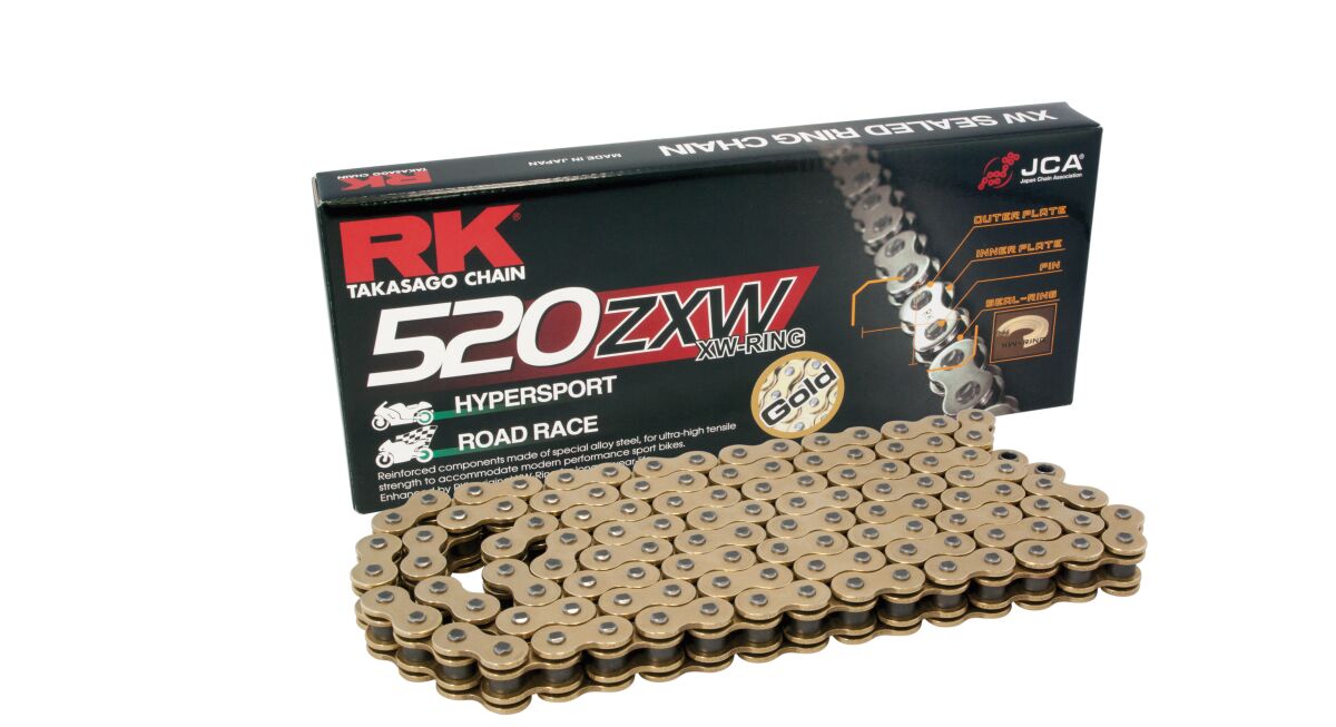 GB520ZXW 116 LINK 520 XW-RING CHAIN / GOLD/BLACK / STEEL