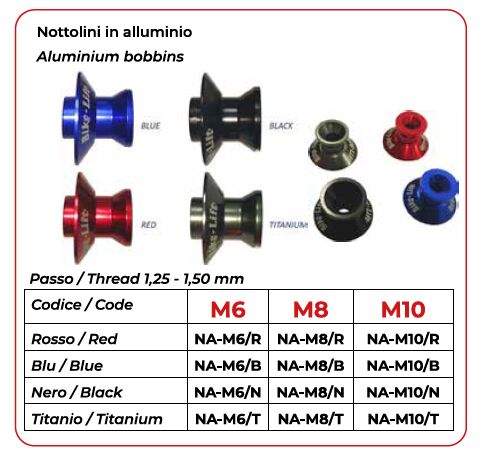 ALUMINUM BOBBINS SUZUKI-HONDA-DUCATI BLACK