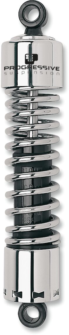 PROGRESSIVE SUSPENSION 412 SERIES AMERICAN-TUNED GAS HEAVY-DUTY SHOCKS CHROME 11"