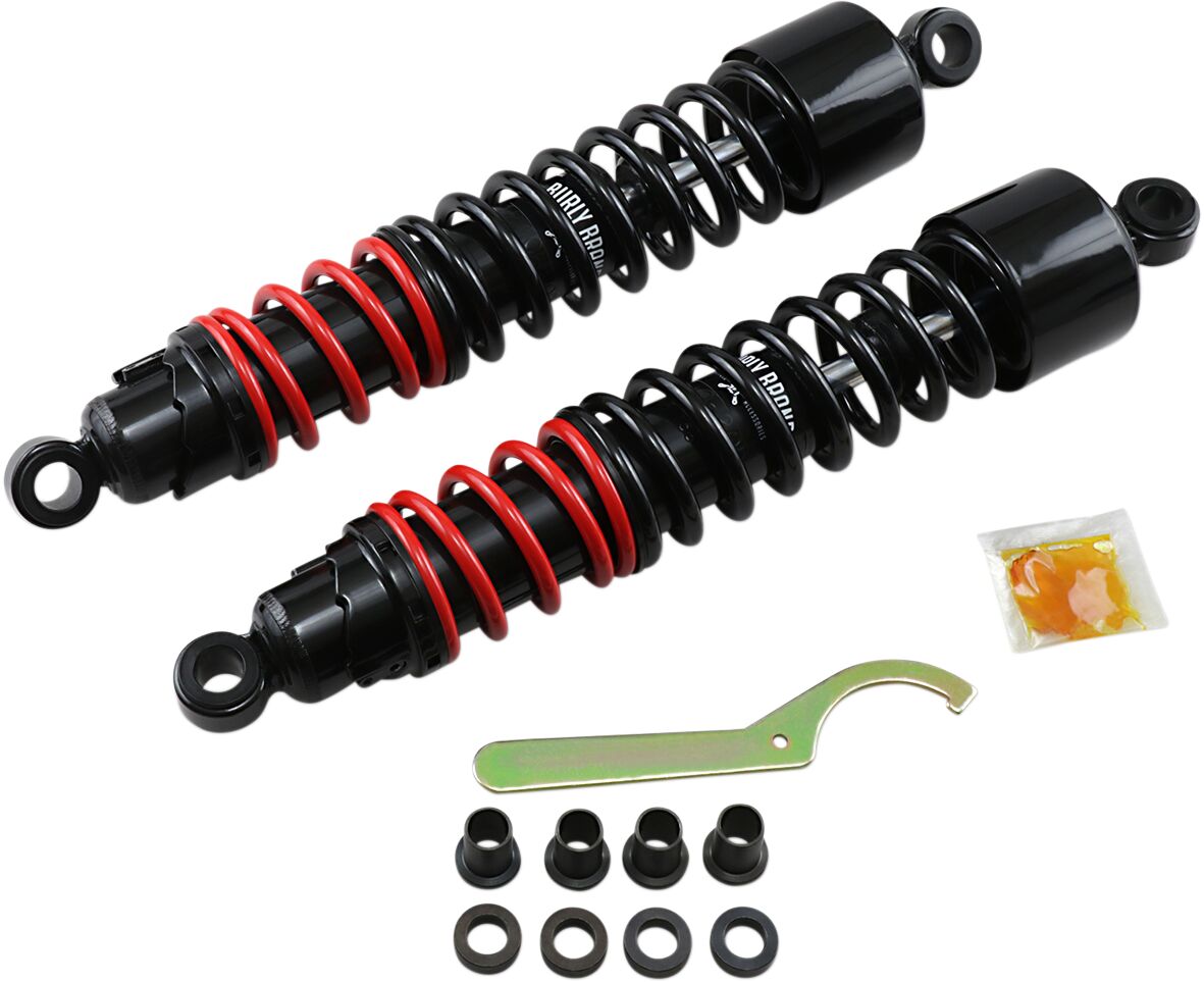 SHOCKS 15" STILETTO BLACK W/RED & BLACK SPRINGS