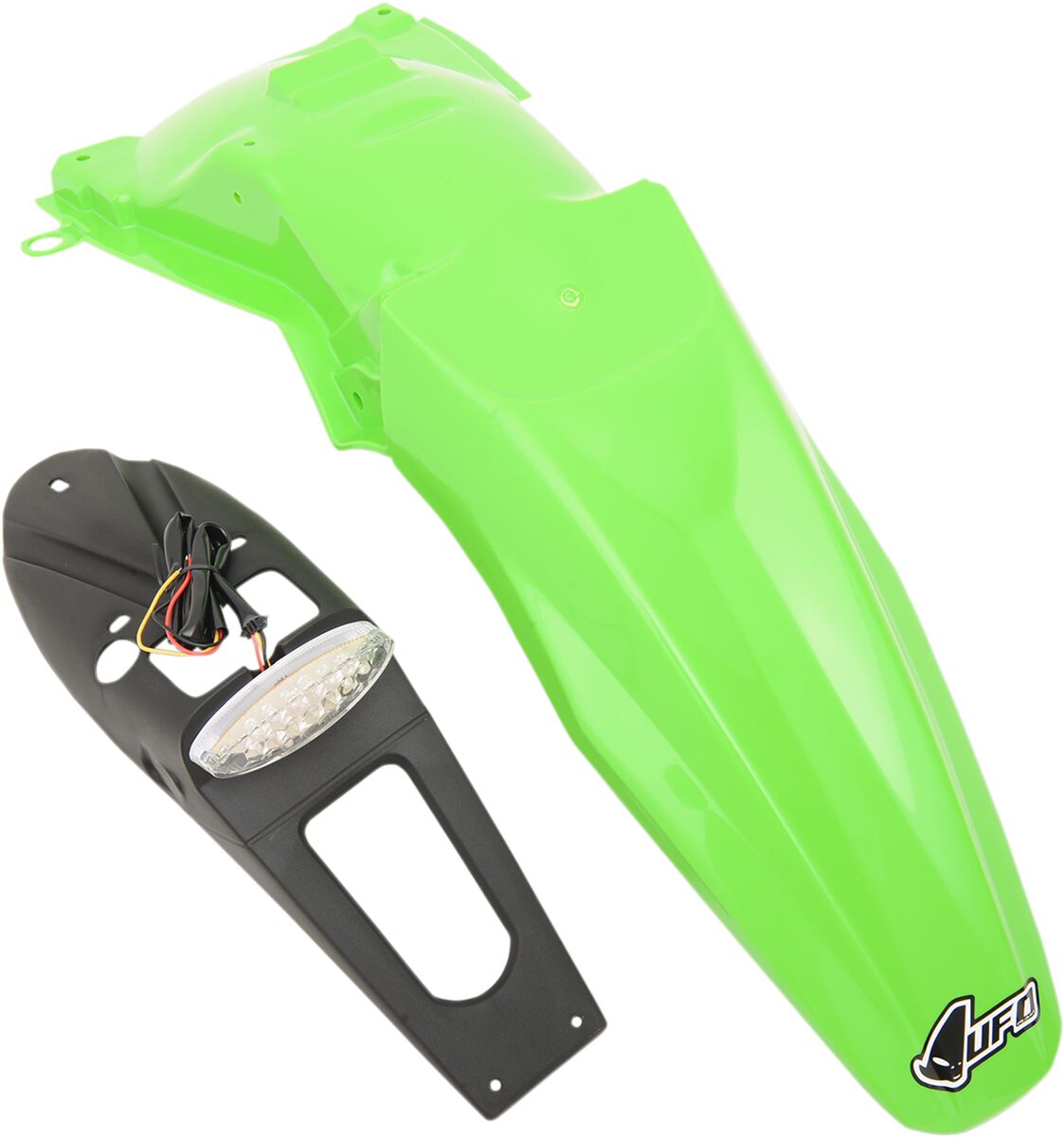 ENDURO REAR FENDER W/ LED-LIGHT KAWASAKI KLX450R KX-GREEN