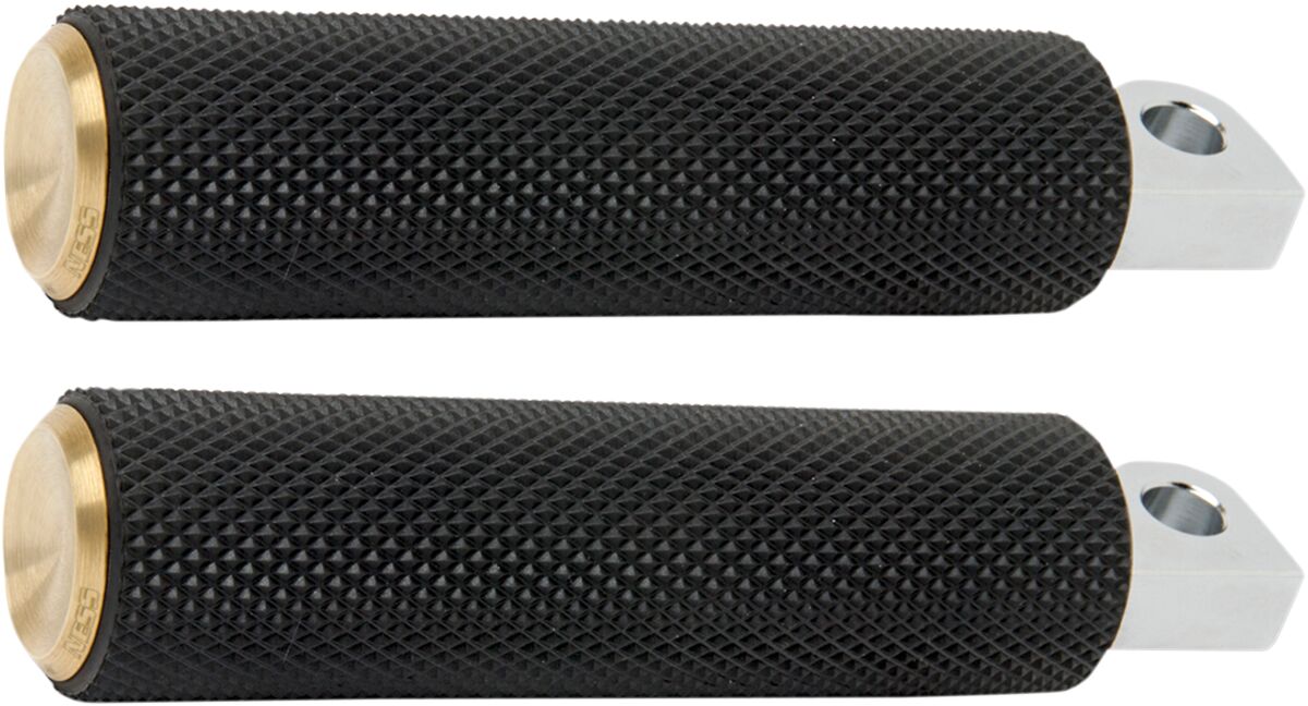 FOOTPEGS KNURLED FUSION BLACK BRASS ENDCAP