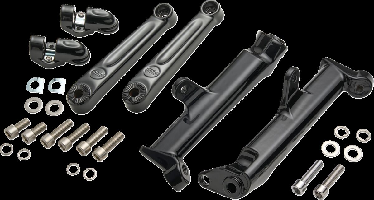 Frame Mounted Adjustable Highway Peg Mount - Black - Extended