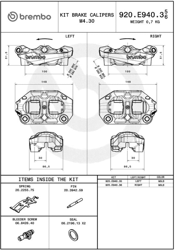 M4.30 HYPURE BRAKE CALIPER PRIME LINE FRONT LEFT