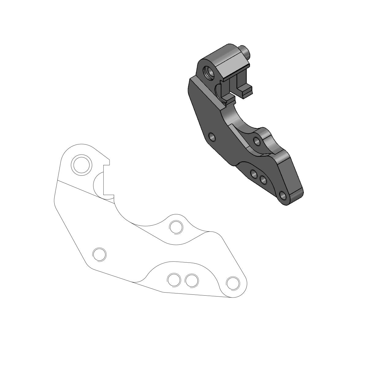 BRAKE CALIPER RELOCATE BRACKET DAKAR 298mm