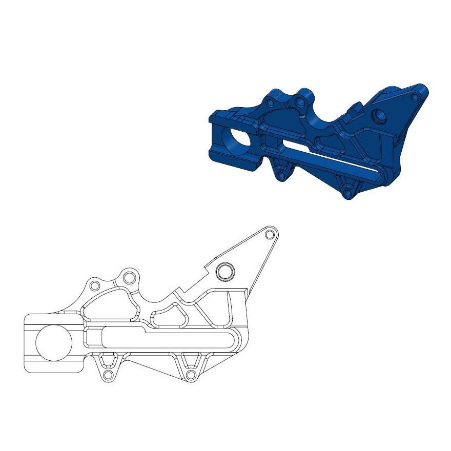 BRAKE CALIPER RELOCATION ADAPTER OVERSIZE 220MM BLUE