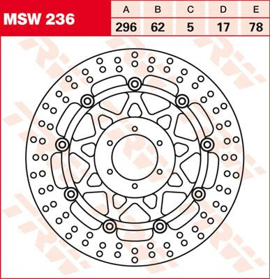 BRAKE ROTOR FLOATING 296 ROUND STANDARD-DESIGN