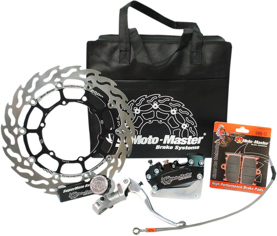 BRAKE KIT SM RACE: 320mm FLOATING FLAME,4-PISTON CALIPER/BRACKET,BRAKE PADS/LINE,RADIAL MASTER CYL.
