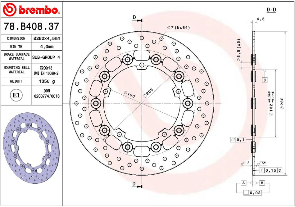 BRAKE ROTOR FLOATING SERIE ORO