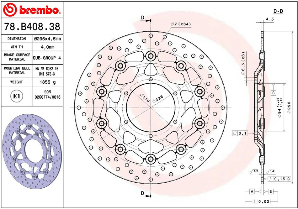 BRAKE ROTOR FLOATING SERIE ORO