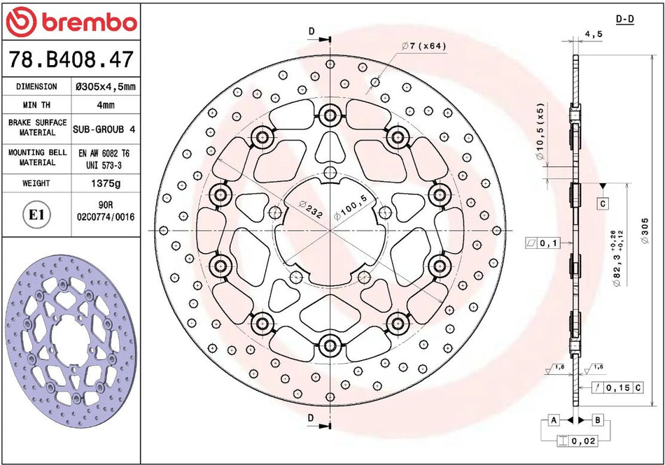 BRAKE ROTOR FLOATING SERIE ORO