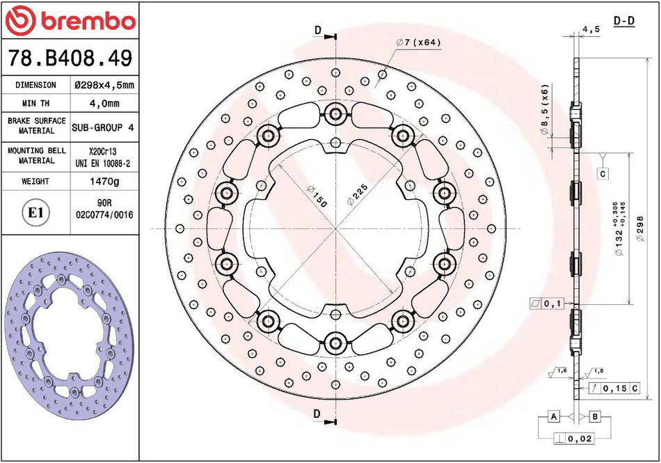 BRAKE ROTOR FLOATING SERIE ORO