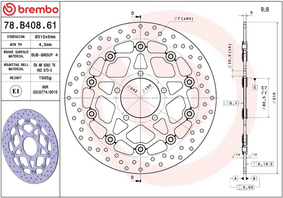 BRAKE ROTOR FLOATING SERIE ORO