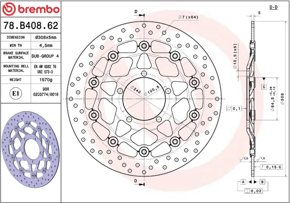 BRAKE ROTOR FLOATING SERIE ORO