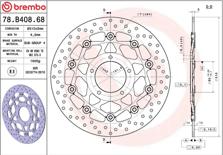 BRAKE ROTOR FLOATING SERIE ORO