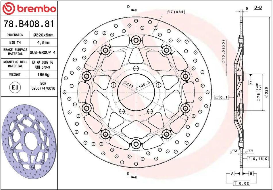 BRAKE ROTOR FLOATING SERIE ORO