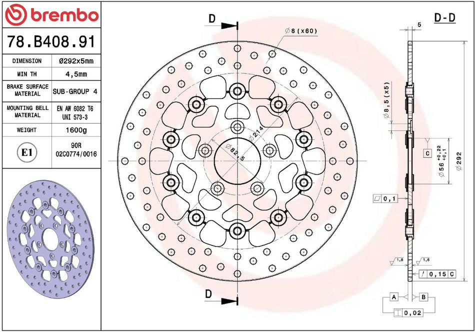BRAKE ROTOR FLOATING SERIE ORO