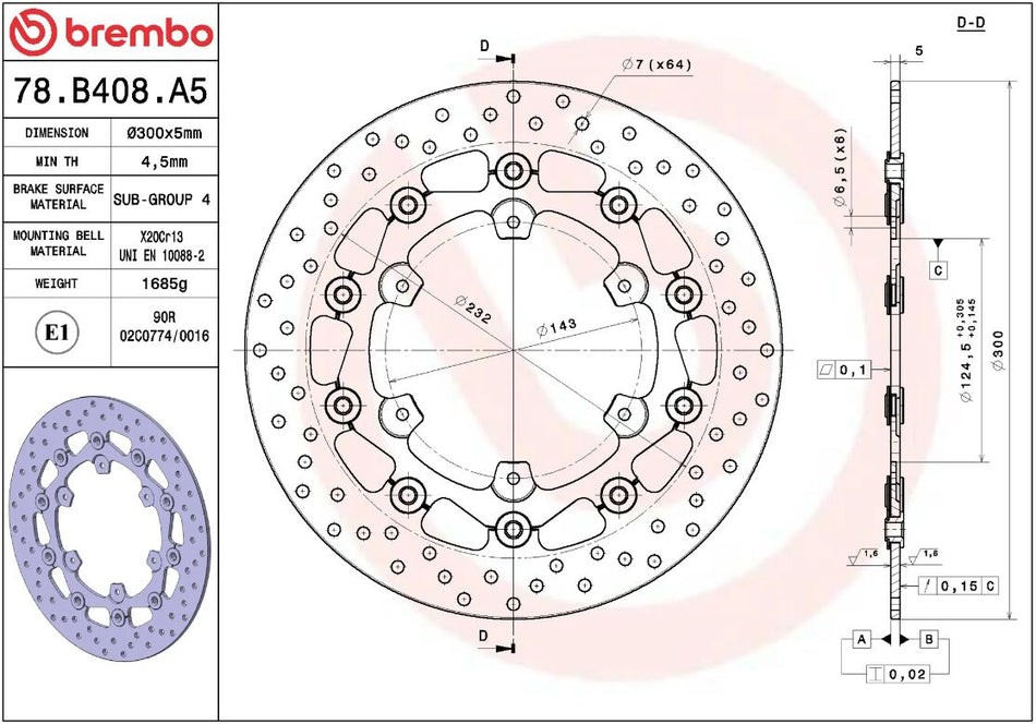 BRAKE ROTOR FLOATING SERIE ORO