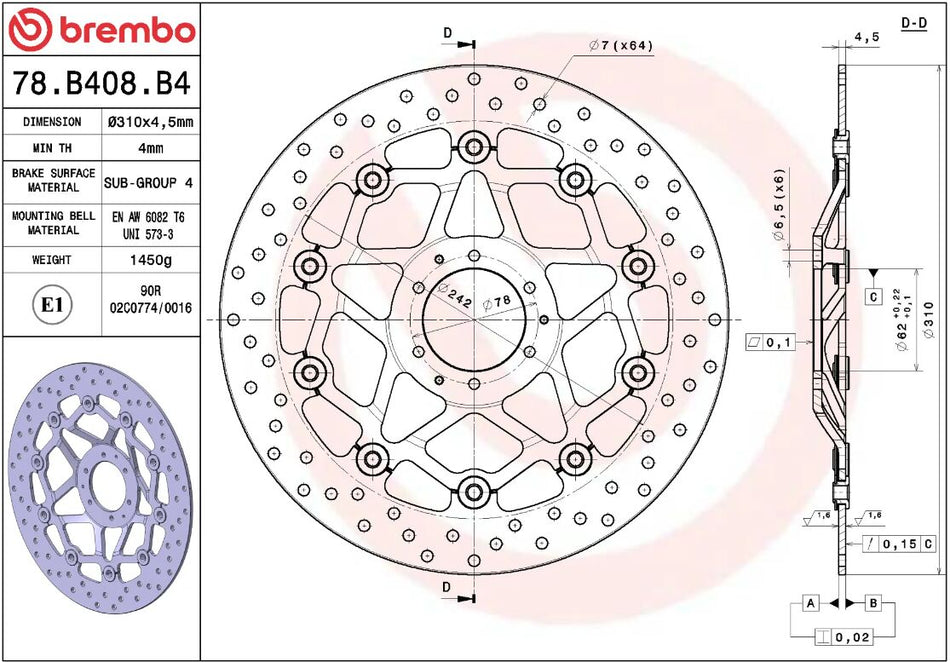BRAKE ROTOR FLOATING SERIE ORO