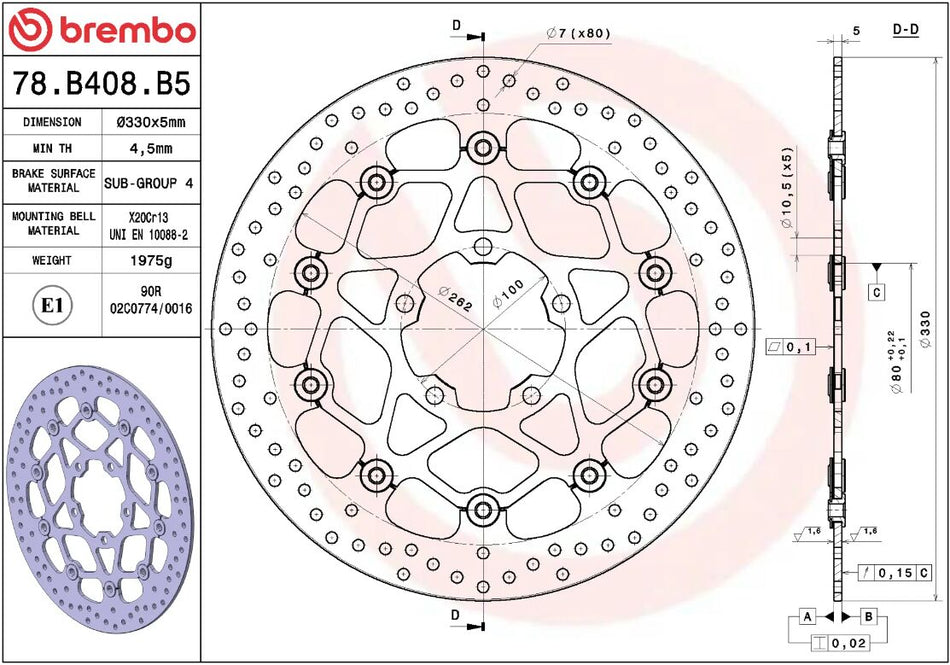 BRAKE ROTOR FLOATING SERIE ORO
