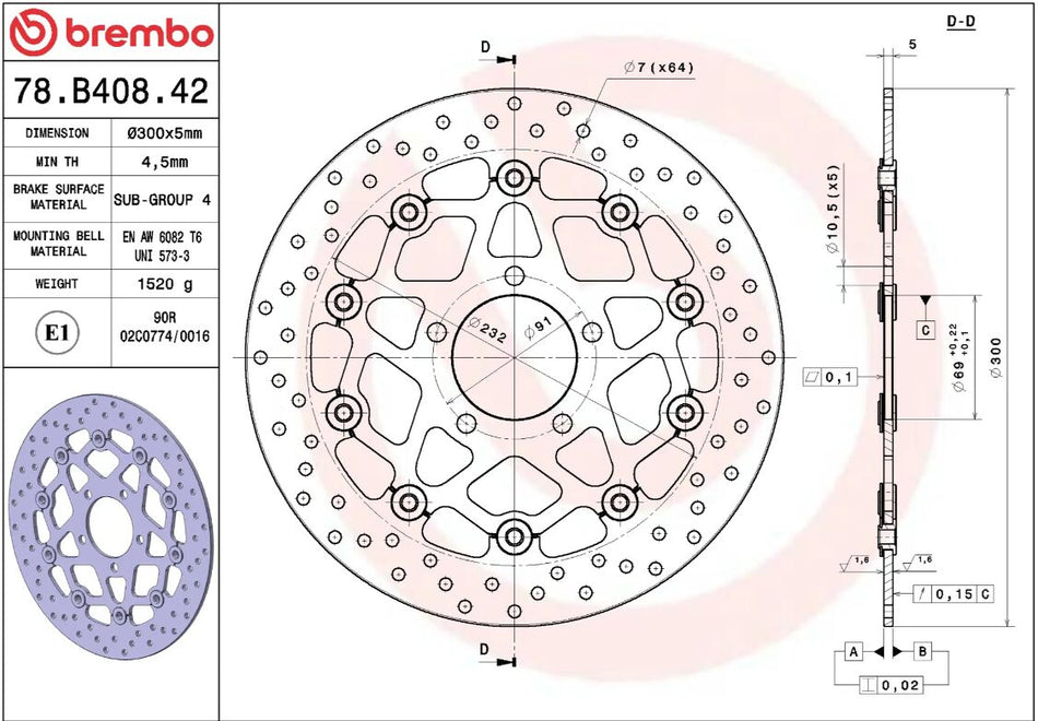 BRAKE ROTOR FLOATING SERIE ORO PRIME LINE