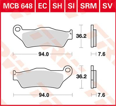 BRAKE PAD RSI SINTER PERFORMANCE OFFROAD