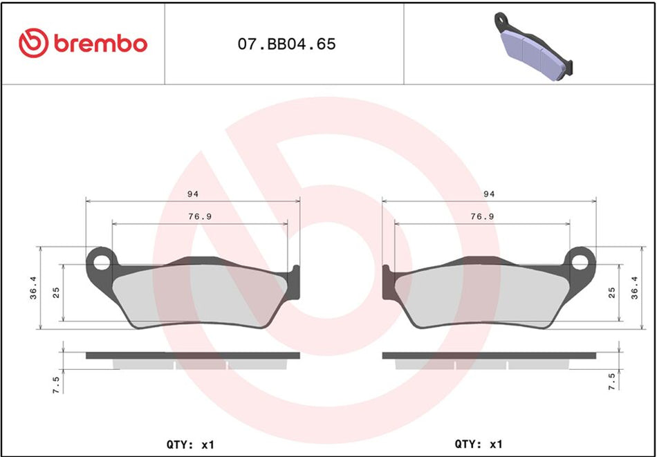 BRAKE PAD GENUINE SINTER