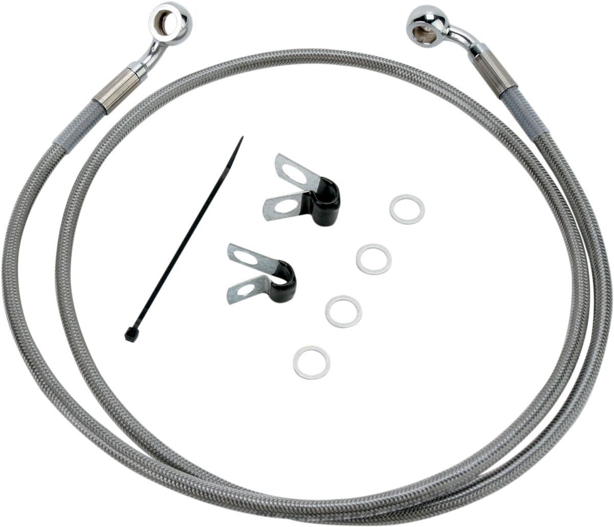 FRONT BRAKE LINE STAINLESS STEEL EXTENDED 10"