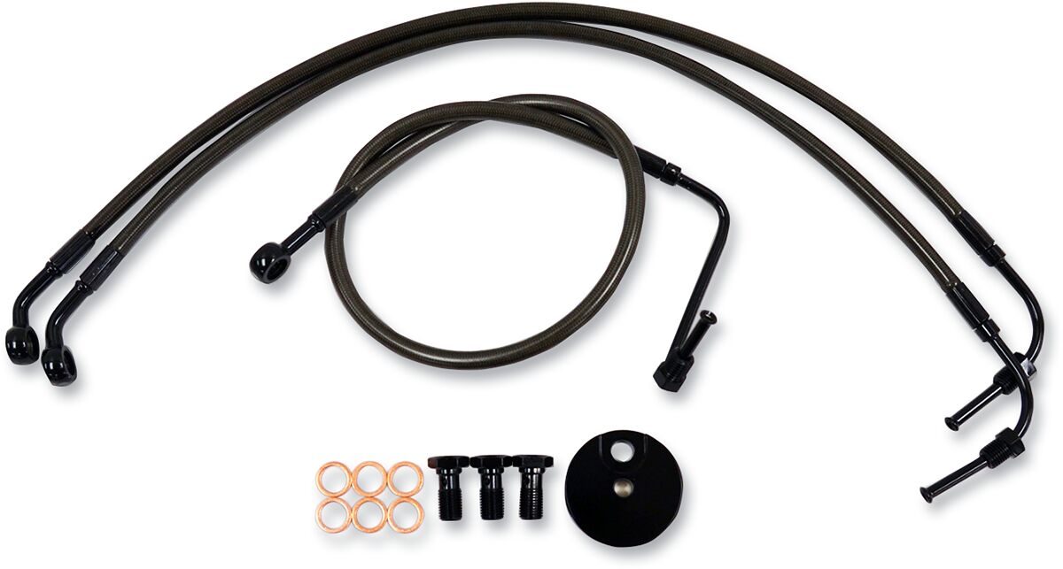 BRAKE LINE MIDNIGHT STAINLESS FOR 12"-14" APE HANGERS