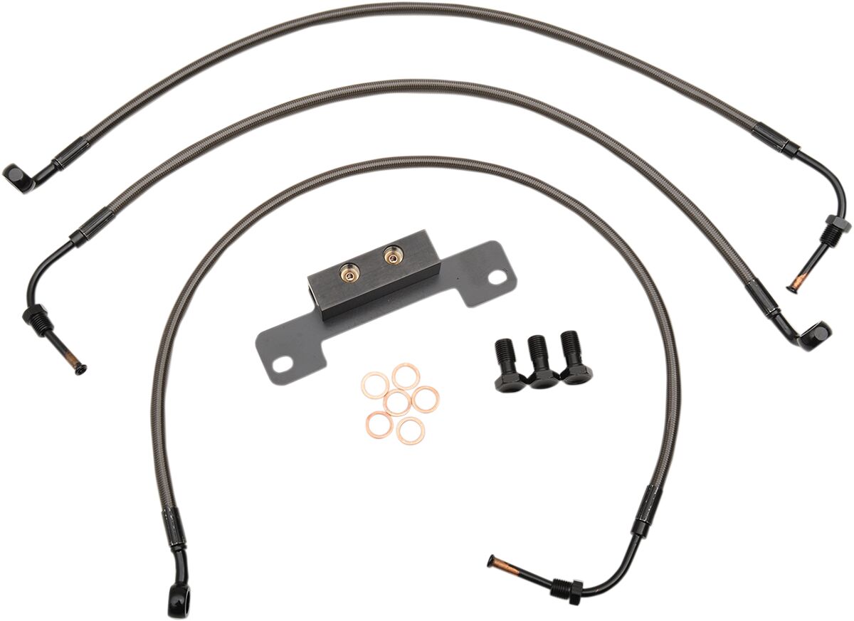 BRAKE LINE MIDNIGHT STAINLESS FOR 15"-17" APE HANGERS