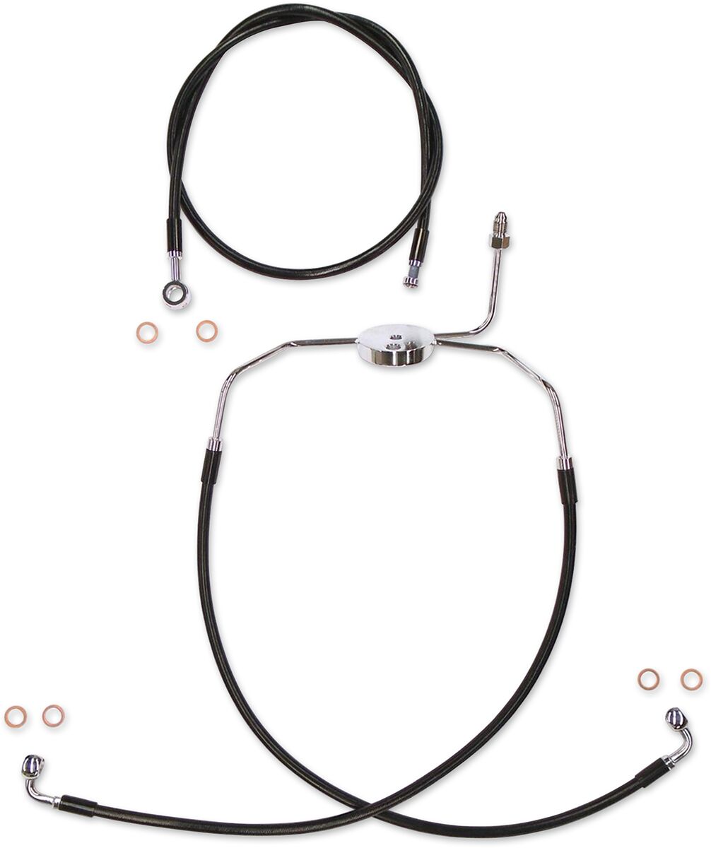 BRAKE LINE KIT DUAL DISC NON-ABS E-Z ALIGN XR BLACK PEARL BRAIDED 27"