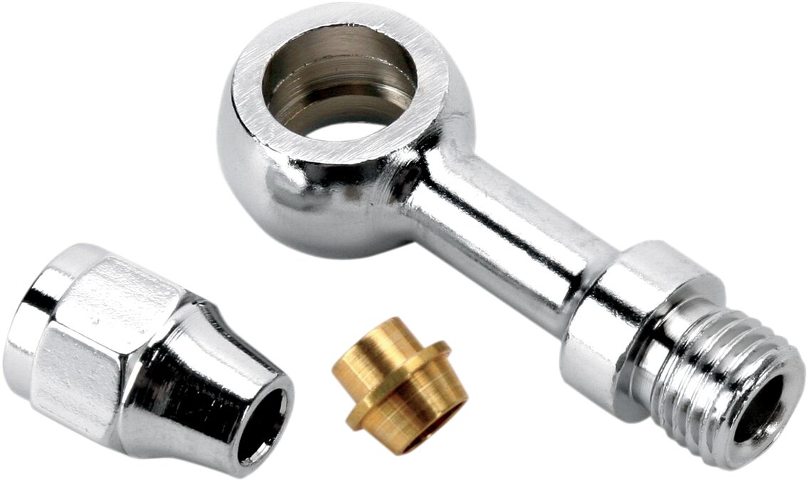 UNIVERSAL BRAKE LINE FITTING CHROME 3/8"/10MM-BANJO STRAIGHT