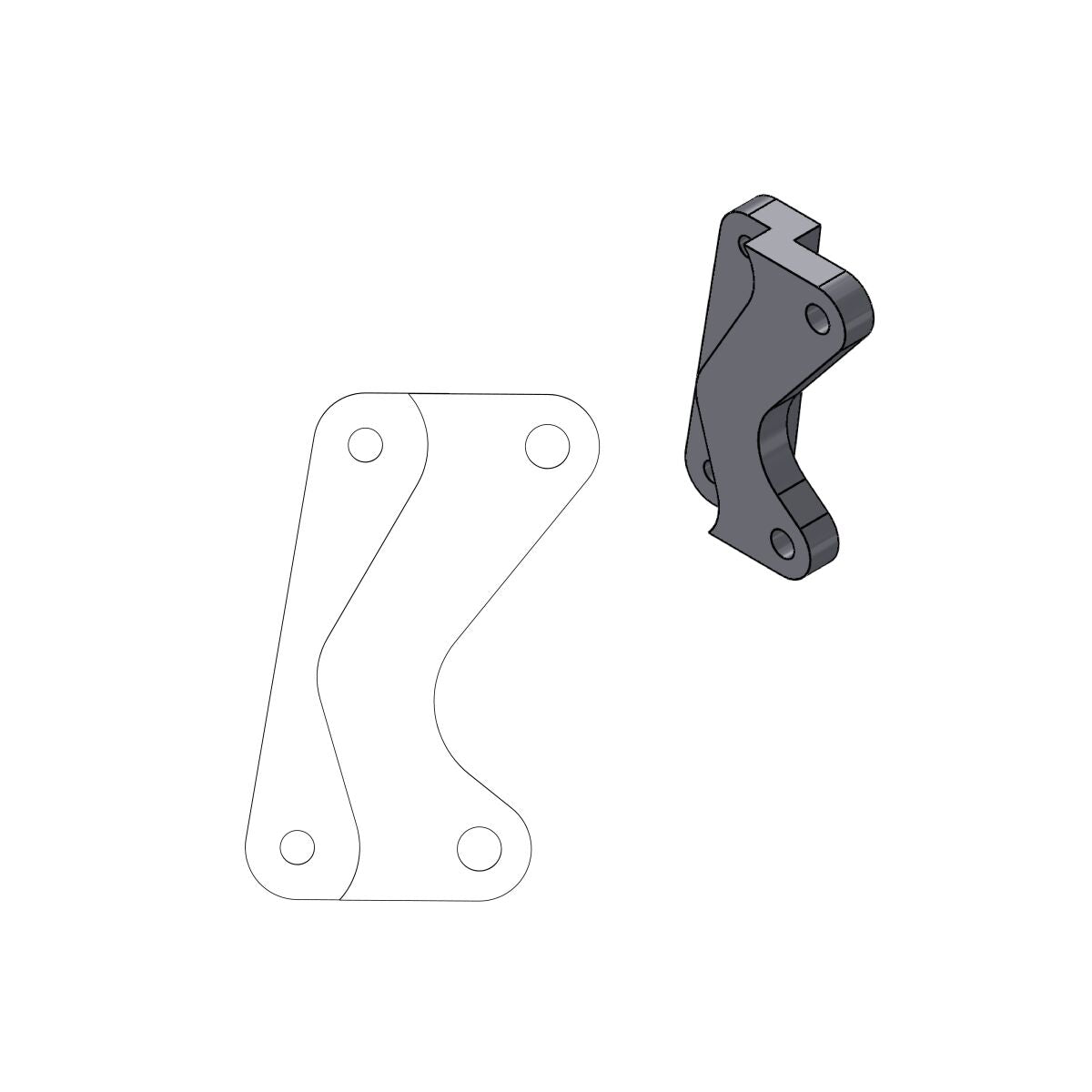 RELOCATION BRACKET BRAKE CALIPER SM STREET 320MM