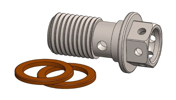 BANJO BOLT M10X1.25 RACE DRILLED