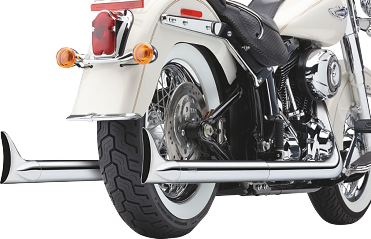TRUE DUALS EXHAUST SYSTEM CHROME WITH FISHTAIL TIPS