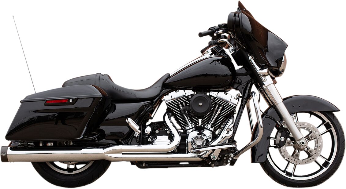 EXHAUST SYSTEM 2-1 SIDEWINDER CHROME W/BLACK END CAPS