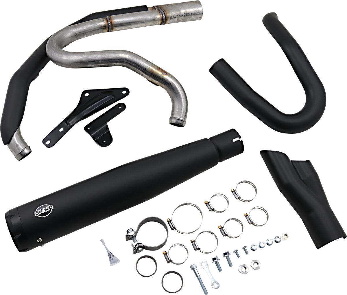 2-1 Exhaust - Black - M8 Softail