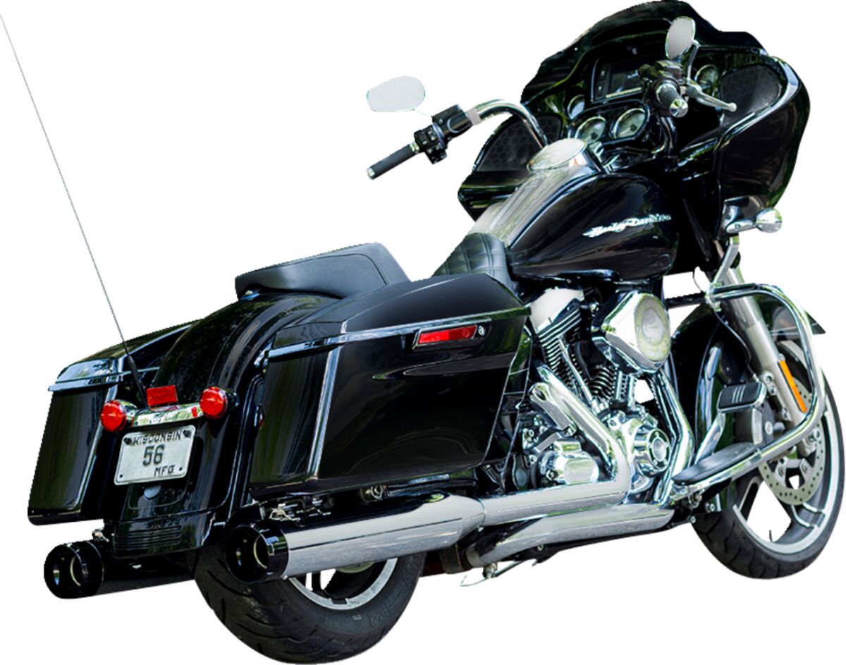 MUFFLER 4.5" SLIP-ON MK45 BLACK CONTRAST CUT THRUSTER END CAP-CHROME BODY FINISH