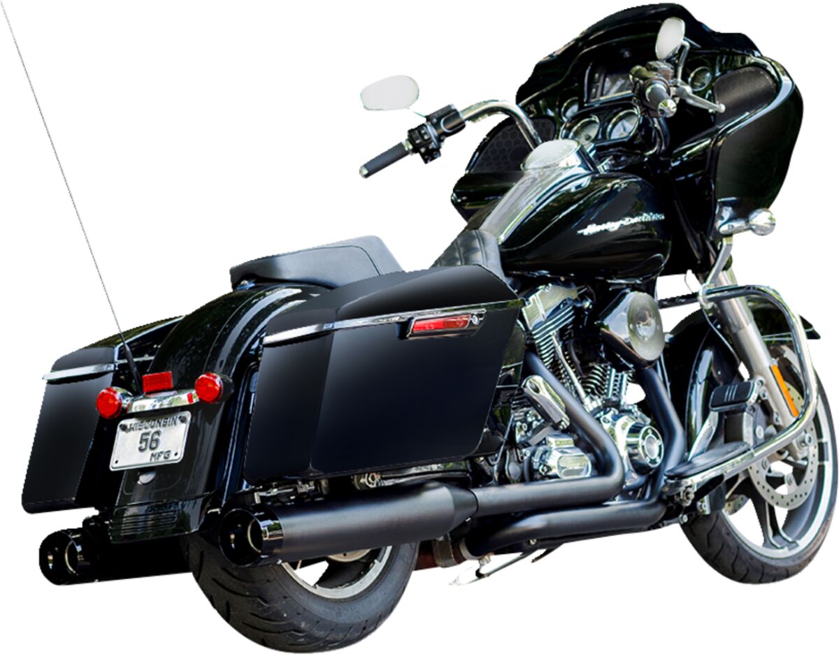 MUFFLER 4.5" SLIP-ON MK45 BLACK CONTRAST CUT THRUSTER END CAP-JET-HOT® BLACK BODY FINISH