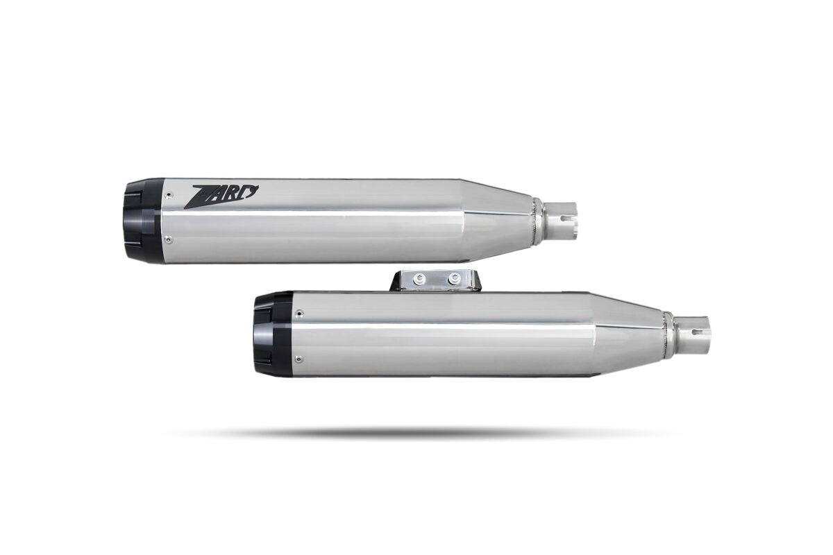 OVERLAPPED SLIP-ON MUFFLER HD-BREAKOUT FAT BOY M8 POLISHED E4/E5