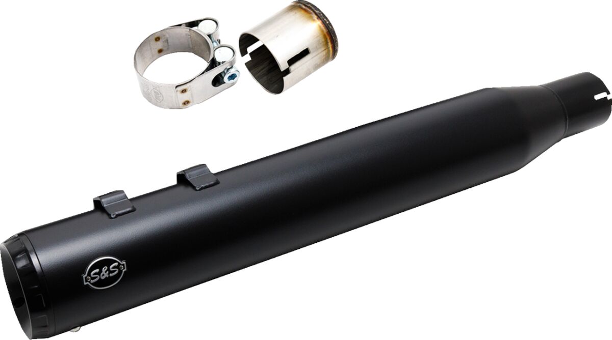 MUFFLER KIT 2-1 FOR OEM EU HEADER - 4" - M8 BLACK