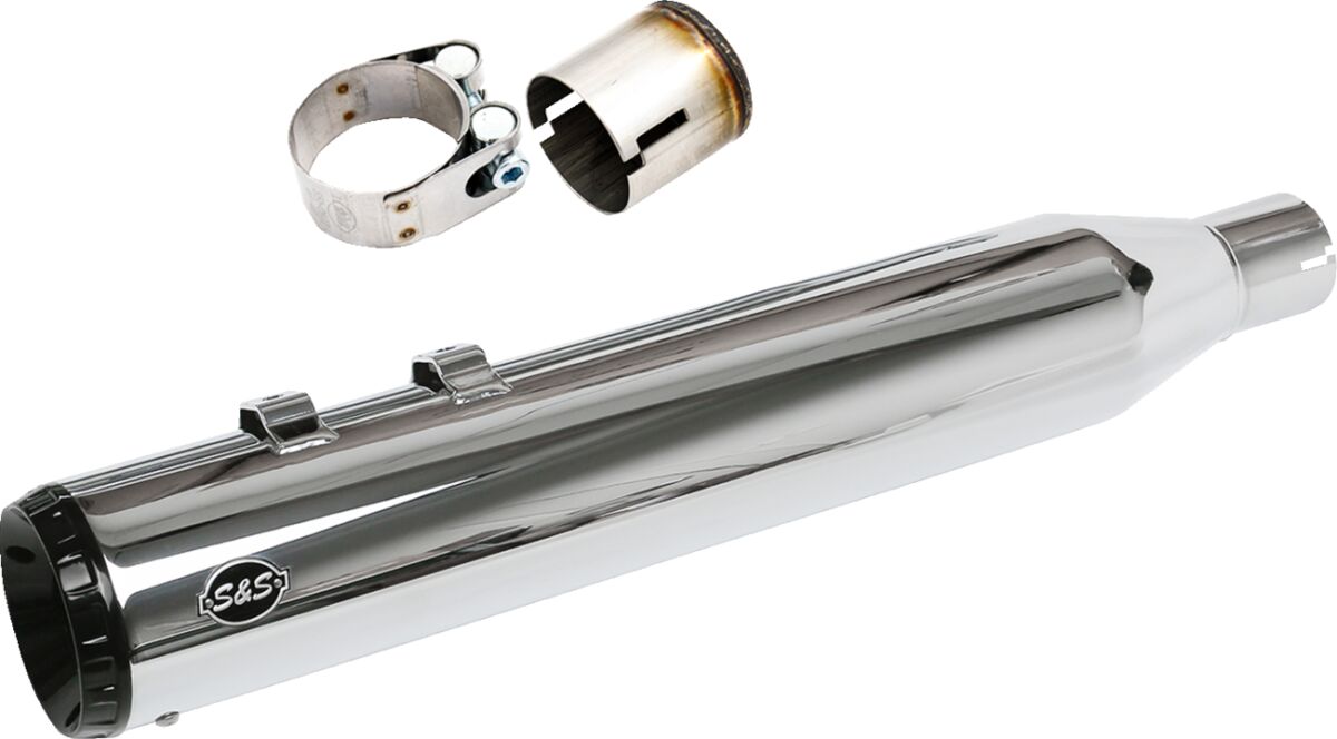 MUFFLER KIT 2-1 FOR OEM EU HEADER - 4.5" - M8 CHROME