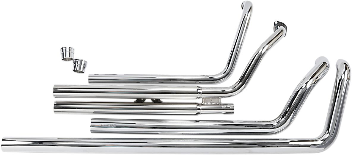 EXHAUST SYSTEM HOT ROD SPEEDSTER LONG 2 INTO 2 STRAIGHT-CUT TRIPLE-CHROME